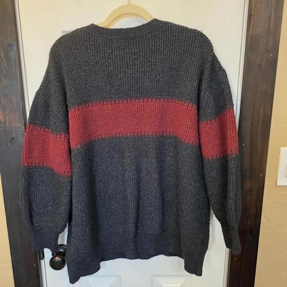 Weekend Suzanne Betro Women's Black and Red Striped Sweater Size 1X/2X - Picture 4 of 6